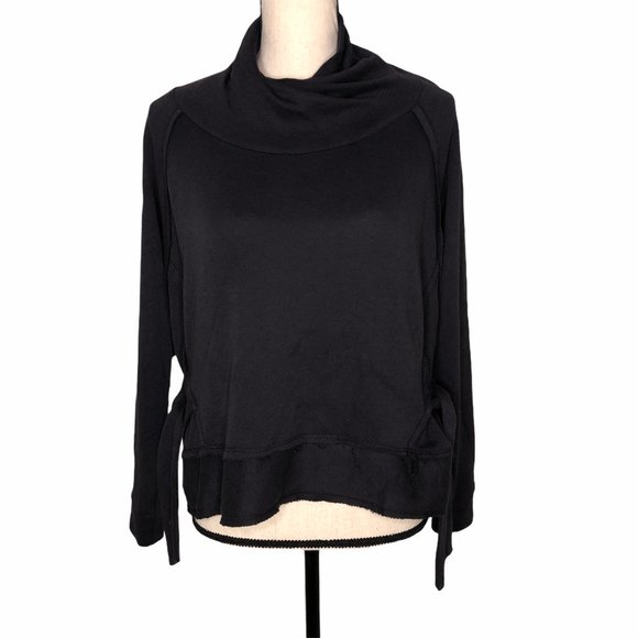 VINTAGE HAVANA BLACK COWL NECK SIDE TIE SWEATER TOP SMALL - Picture 1 of 7